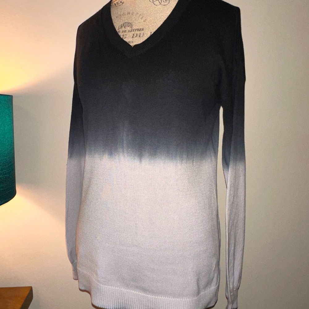 Rock & Republic Ombre Lace-Up Back Cotton Sweater XS NWOT